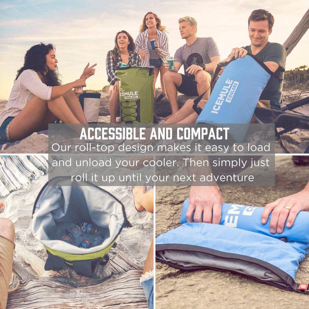 IceMule Classic Insulated Backpack Cooler Bag - Hands-Free, Collapsible, and Waterproof, This Portable Cooler is an Ideal Sling Backpack for Hiking, The Beach, Picnics and Camping-Small, Seafoam - backpacks4less.com