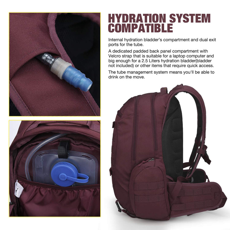 Mardingtop 35L Tactical Backpacks Molle Hiking daypacks for Camping Hiking Military Traveling Purplish-35L - backpacks4less.com