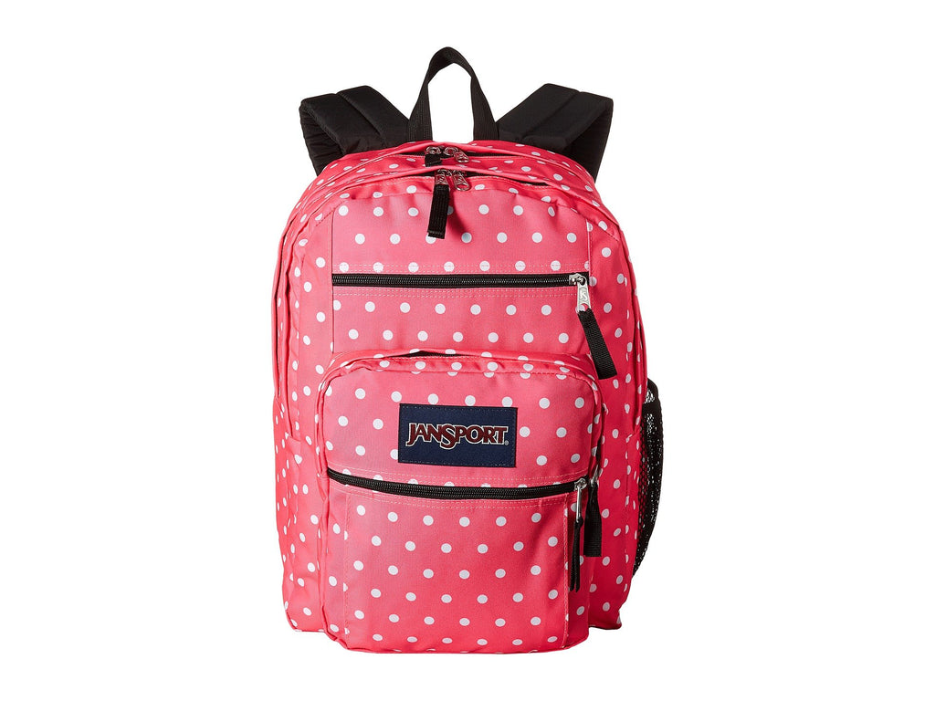 JanSport Big Student Backpack, Fluorescent Pink Dots