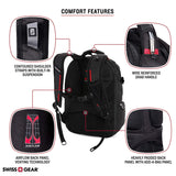 SWISSGEAR 5358 Ultimate Protection USB TSA Friendly Scansmart Laptop Backpack and Cable Lock Bundle-Black - backpacks4less.com
