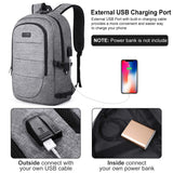 Travel Laptop Backpack, AMBOR 17.3 Inch Anti Theft Business Backpack with USB Charging Port and Headphone Interface,Large Computer Backpack School Daypack Backpack for Women and Men-Grey - backpacks4less.com