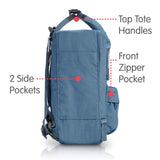 Fjallraven - Kanken Mini Classic Backpack for Everyday, Blue Ridge/Random Blocked - backpacks4less.com