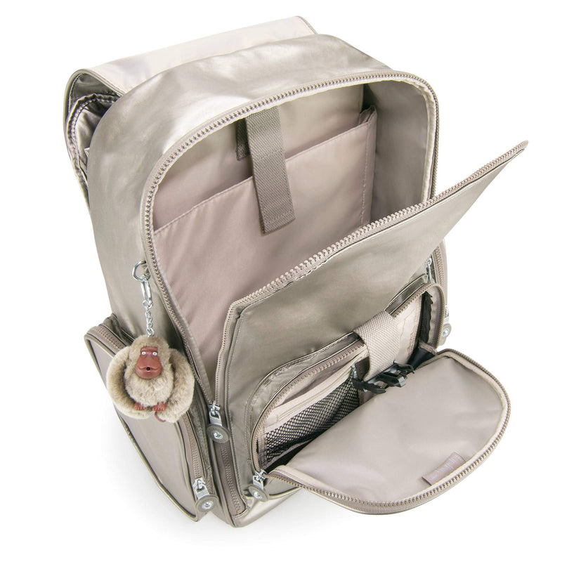 Kipling Alcatraz II Metallic Large Rolling Laptop Backpack Metallic Pewter - backpacks4less.com