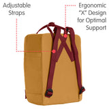 Fjallraven - Kanken Classic Backpack for Everyday, Acorn/Ox Red - backpacks4less.com
