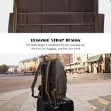 Texbo Vintage Full Grain Cowhide Leather 15.6 Inch Laptop Backpack Shoulder Travel School Bag with YKK Metal Zippers (Dark Brown (Version 2019)) - backpacks4less.com