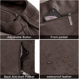 Leather Backpack for Women Men College Laptop Backpack Vintage Backpack Purse - backpacks4less.com