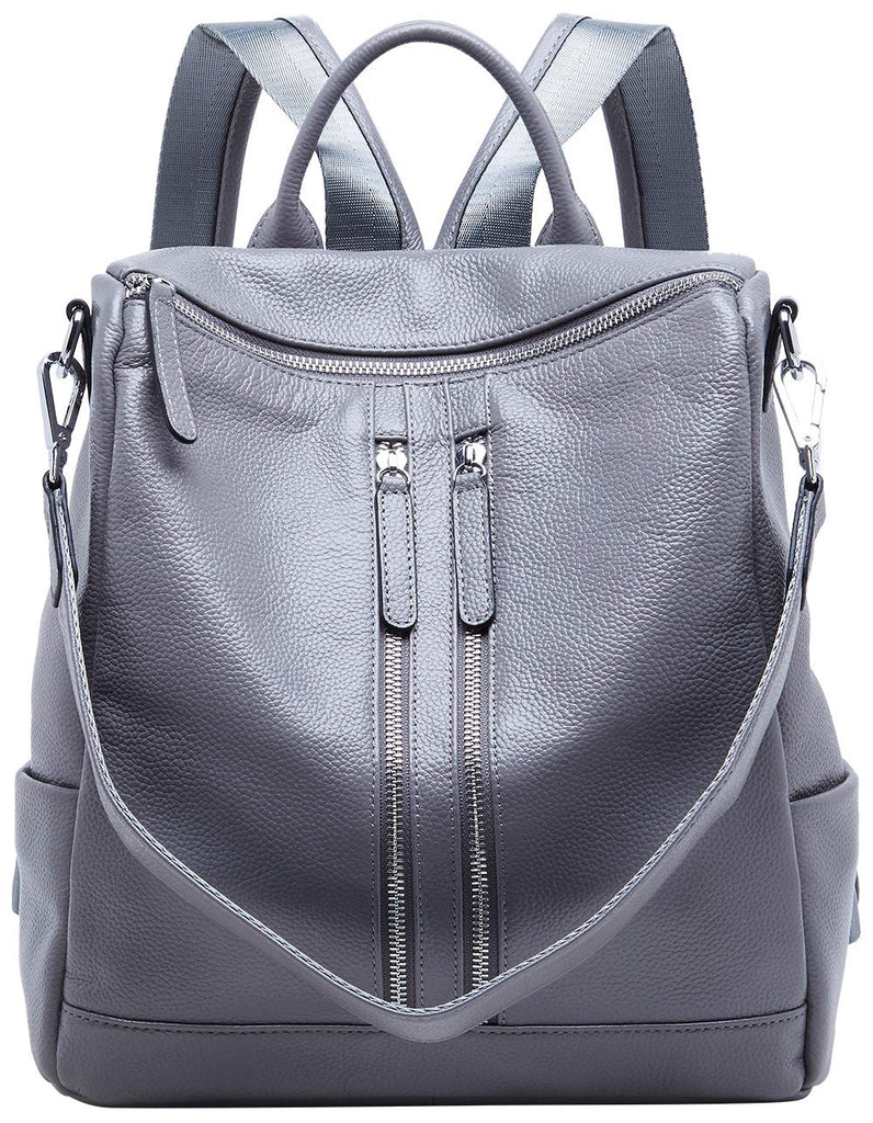 BOYATU Convertible Genuine Leather Backpack Purse for Women Fashion Travel Bag Grey-03 - backpacks4less.com