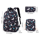 School Backpack for Girls Kids Boys Laptop School Bags Bookbags Set (Black-T02) - backpacks4less.com