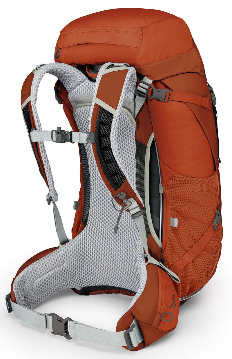 Osprey Packs Stratos 50 Backpacking Backpack, Sungrazer Orange, Small/Medium - backpacks4less.com