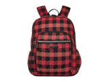 Vera Bradley Iconic Campus Backpack Garnet Buffalo Check One Size - backpacks4less.com
