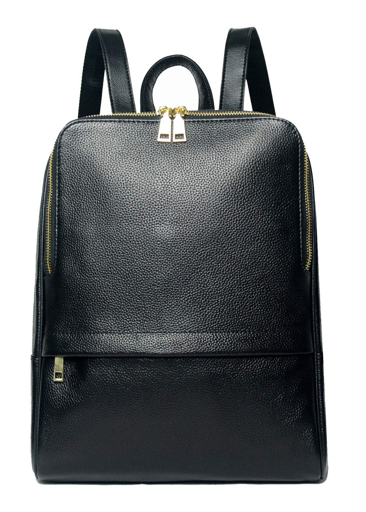 coolcy leather backpack Coolcy Hot Style Women Real Genuine Leather Backpack Fashion Bag (Black)