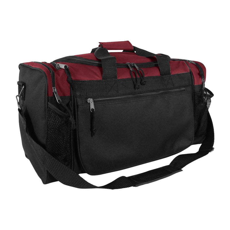 Dalix 20 Inch Sports Duffle Bag with Mesh and Valuables Pockets, Maroon - backpacks4less.com