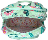 Vera Bradley Signature Cotton Campus Backpack, Mint Flowers - backpacks4less.com