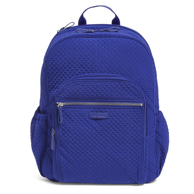 Vera Bradley Iconic Campus Backpack, Microfiber, Gage Blue - backpacks4less.com