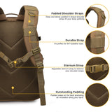 Mardingtop 25L Tactical Backpacks Molle Hiking daypacks for Camping Hiking Military Traveling (M6260-25L-Khaki, 25L) - backpacks4less.com