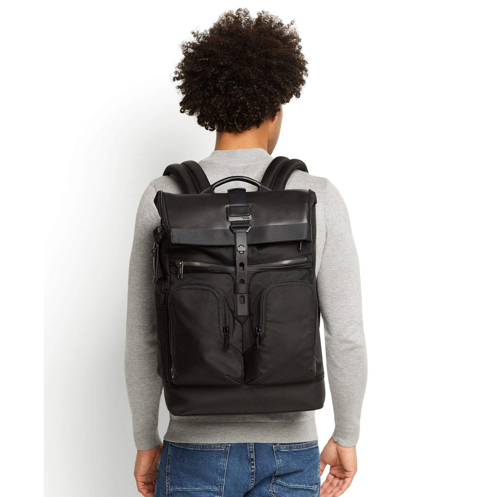 alpha bravo london roll-top leather laptop backpack TUMI - Alpha Bravo London Roll Top Laptop Backpack - 15 Inch Computer Bag for Men and Women
