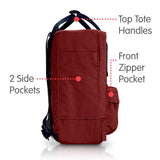 Fjallraven - Kanken Mini Classic Backpack for Everyday, Ox Red/Royal Blue - backpacks4less.com