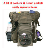 Leather Backpack for Men TOPWOLFS Canvas Backpack Vintage Rucksack fit 15.6" Laptop School Travel Bag - backpacks4less.com