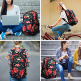 Laptop Backpack, 17.3 Inch Anti Theft Travel Business Laptop Backpack Bag with USB Port and Lock, Water Repellent College School Bookbag Computer Backpack Casual Daypack for Women Girls- Flower2 - backpacks4less.com