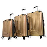 Mia Toro Italy Macchiolina Polish Hardside Spinner Luggage 3pc Set, Gold