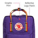 Fjallraven - Kanken Classic Backpack for Everyday, Purple/Rainbow Pattern - backpacks4less.com