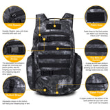 Mardingtop 28L Tactical Backpacks Molle Hiking daypacks for Camping Hiking Military Traveling Motorcycle (28L-Black Camouflage) - backpacks4less.com
