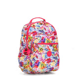 Kipling Seoul Go Large Printed Laptop 15" Backpack Doodle Print - backpacks4less.com