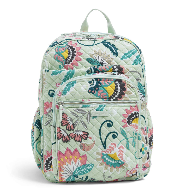 Vera Bradley Signature Cotton XL Campus, Mint Flowers - backpacks4less.com