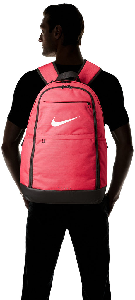 Nike Brasilia Training Backpack, Extra Large Backpack Built for Secure Storage with a Durable Design, Rush Pink/Black/White - backpacks4less.com