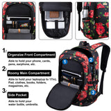 Laptop Backpack, 17.3 Inch Anti Theft Travel Business Laptop Backpack Bag with USB Port and Lock, Water Repellent College School Bookbag Computer Backpack Casual Daypack for Women Girls- Flower2 - backpacks4less.com