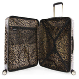 BEBE Women's Luggage Adriana 29" Hardside Check in Spinner, Leopard, One Size