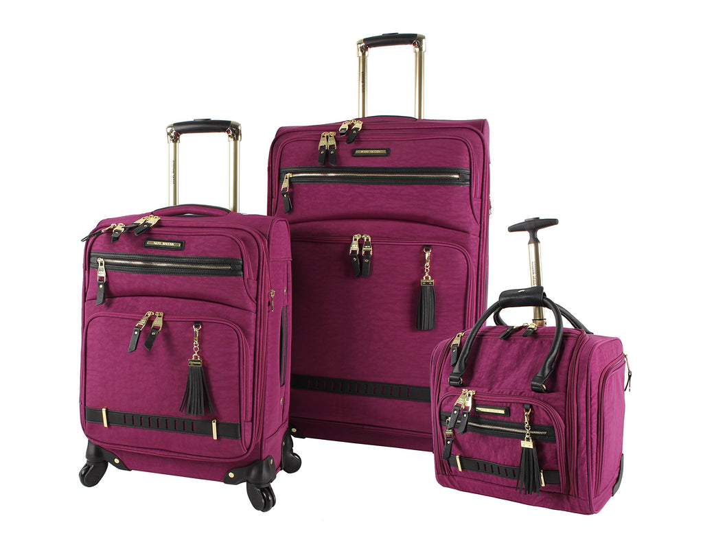 Steve Madden Designer Luggage Collection 3 Piece Softside Expandable backpacks4less