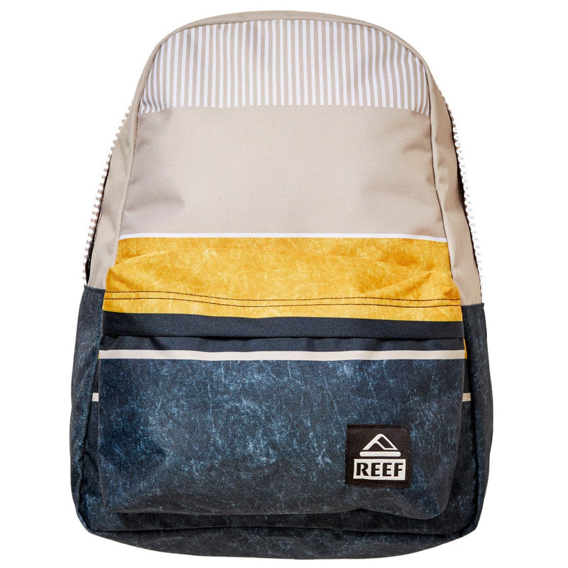 Reef Mens Moving On Backpack, Black/Gold/Stripes, One Size - backpacks4less.com
