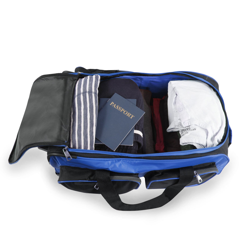 Fila 22 Lightweight Carry On Rolling Duffel Bag, Blue, One Size–