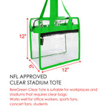 Clear-Crossbody-Messenger-Shoulder-Bags-Seahawks Green With Adjustable Strap,NFL Stadium Approved Transparent Purse - backpacks4less.com