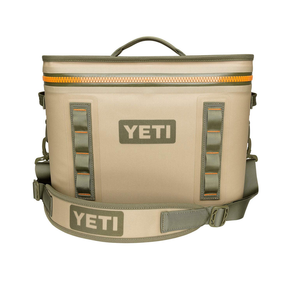 YETI Hopper Flip 18 Portable Cooler, Field Tan/Blaze Orange