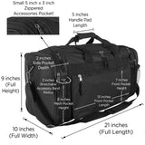 Dalix 20 Inch Sports Duffle Bag with Mesh and Valuables Pockets, Black - backpacks4less.com