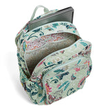 Vera Bradley Signature Cotton Campus Backpack, Mint Flowers - backpacks4less.com