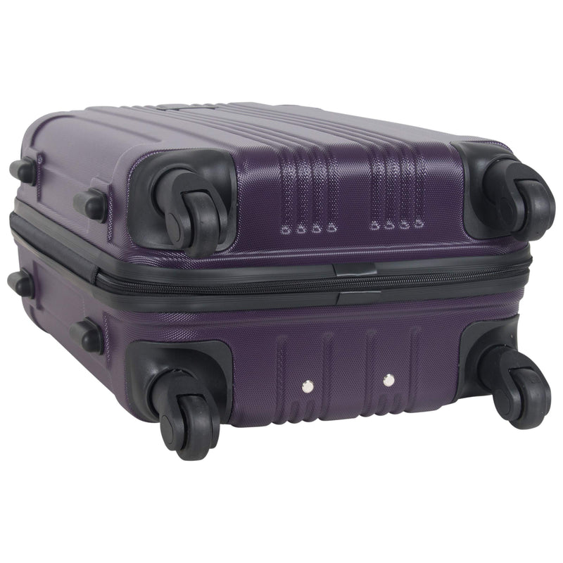 Kenneth Cole Reaction Out Of Bounds 20-Inch Carry-On Lightweight Durable Hardshell 4-Wheel Spinner Cabin Size Luggage, Deep Purple - backpacks4less.com