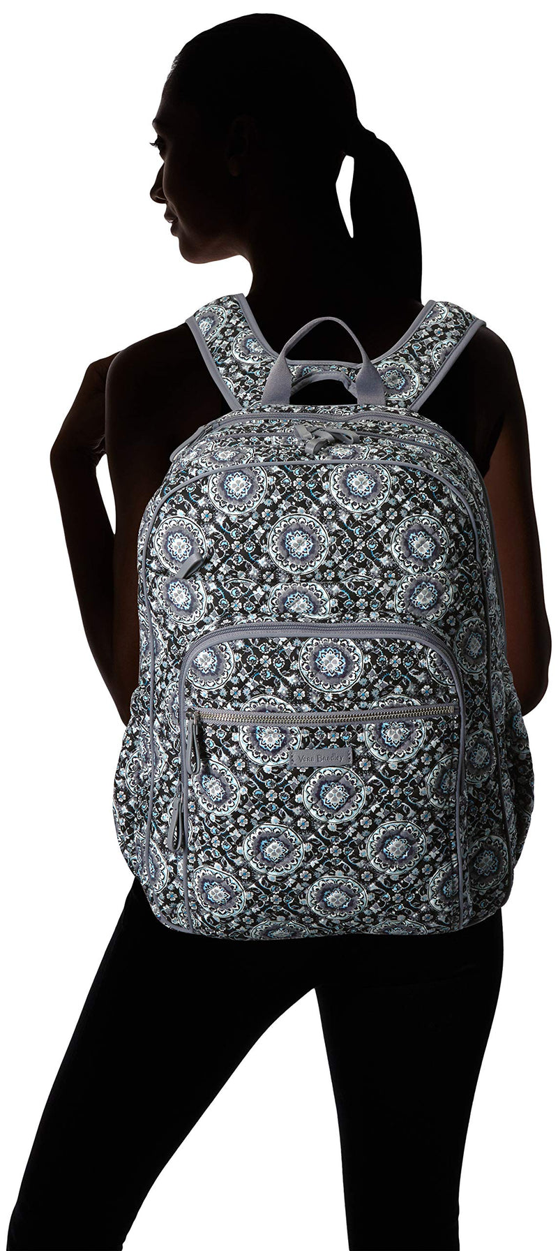 Vera Bradley Signature Cotton XL Campus, Charcoal Medallion - backpacks4less.com