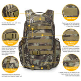 Mardingtop 28L Tactical Backpacks Molle Hiking daypacks for Camping Hiking Military Traveling Motorcycle (28L-Snake Skin Printed) - backpacks4less.com