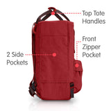 Fjallraven - Kanken Mini Classic Backpack for Everyday, Deep Red/Random Blocked - backpacks4less.com