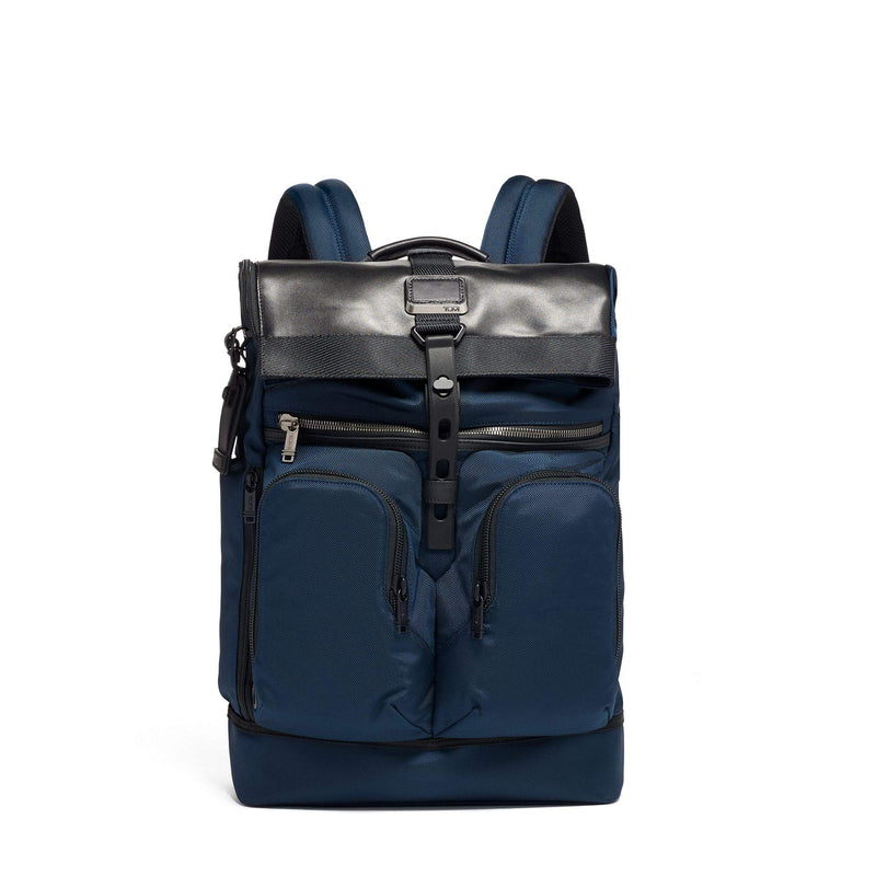 TUMI - Alpha Bravo London Roll Top Laptop Backpack - 15 Inch Computer Bag for Men and Women - Navy - backpacks4less.com