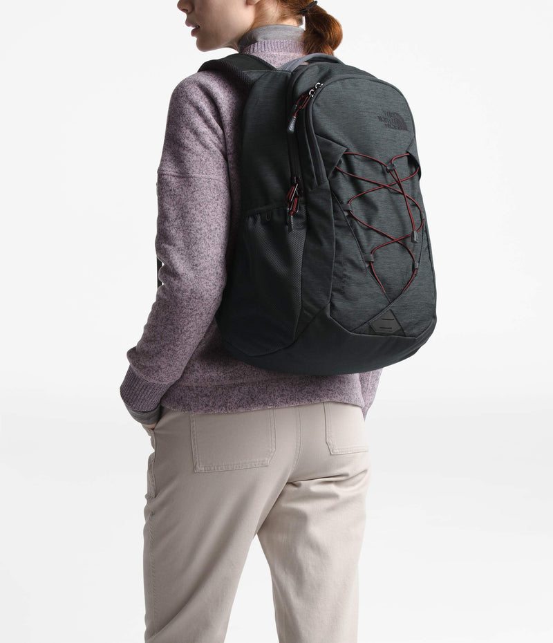 The North Face Women's Jester Backpack, Asphalt Grey Light Heather/Deep Garnet Red, One Size - backpacks4less.com
