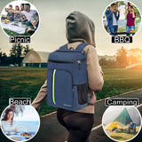 SEEHONOR Insulated Cooler Backpack Leakproof Soft Cooler Bag Lightweight Backpack Cooler for Lunch Picnic Hiking Camping Beach Park Day Trips, 30 Cans - backpacks4less.com