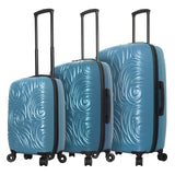 Mia Toro Italy Swirl Hard Side Spinner Luggage 3 Piece Set, Sky Blue, One Size
