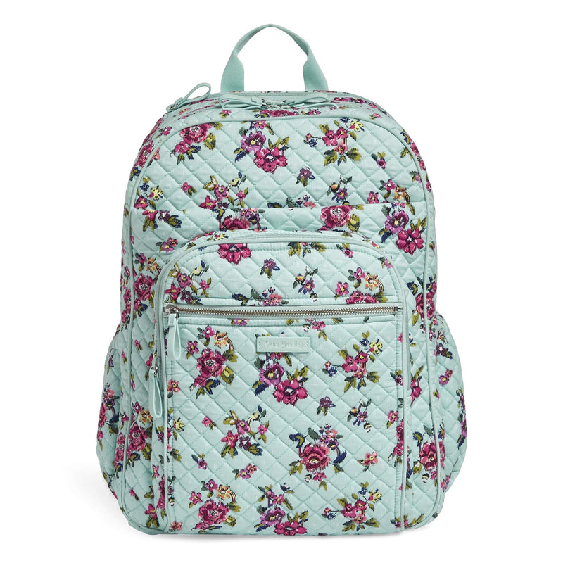 Vera Bradley Signature Cotton XL Campus, Water Bouquet - backpacks4less.com