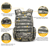 Mardingtop 35L Tactical Backpacks Molle Hiking daypacks for Camping Hiking Military Traveling Camo Khaki Grid-5962 - backpacks4less.com