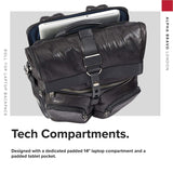 TUMI - Alpha Bravo London Roll Top Leather Laptop Backpack - 15 Inch Computer Bag for Men and Women - Black - backpacks4less.com