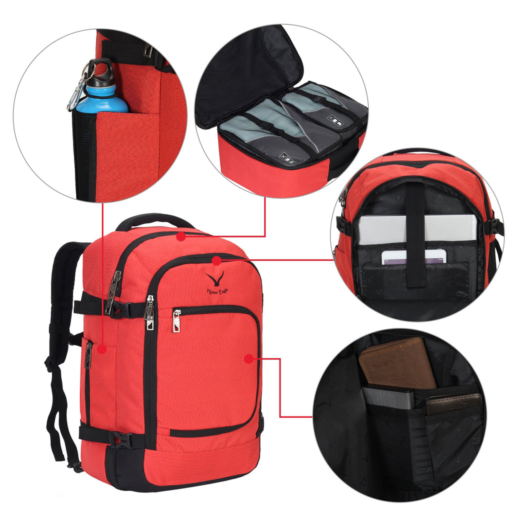 Hynes Eagle Travel Backpack 40L Flight Approved Carry on Backpack, Scarlet 2017 Hynes Eagle Travel Backpack 40L Flight Approved Carry on Backpack, Scarlet 2017